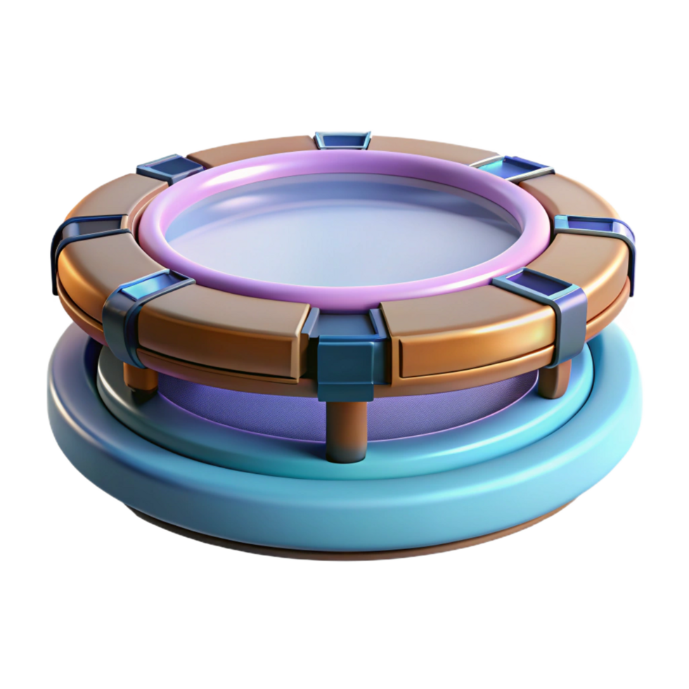 splendid rare Hovering platform, circular shape, anti-gravity technology with Transparent Background png