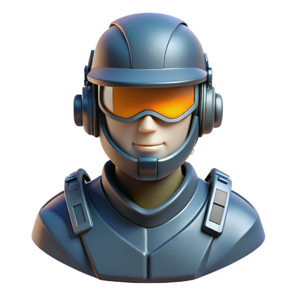 hypnotic dramatic baroque Ultra-detailed concept art style isolated cutout of a futuristic soldier's helmet with visor and communication devices with Transparent Background original png