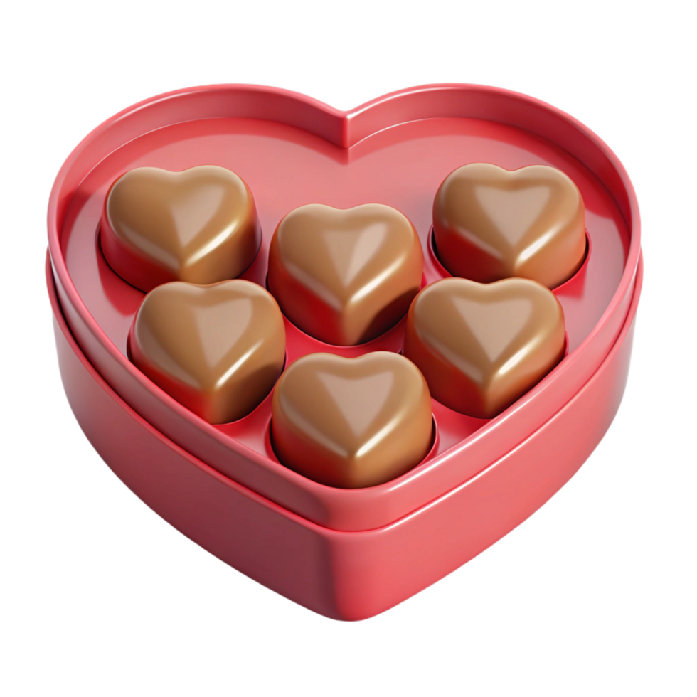 stunning standout Heart-shaped box of chocolates, with Transparent Background png