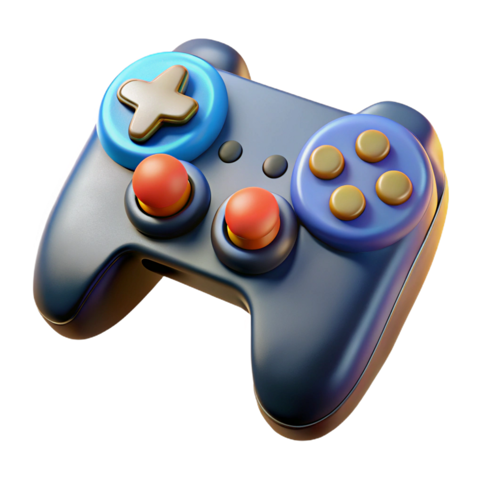 fascinating surreal Gaming controller with worn-out buttons with Transparent Background premium png