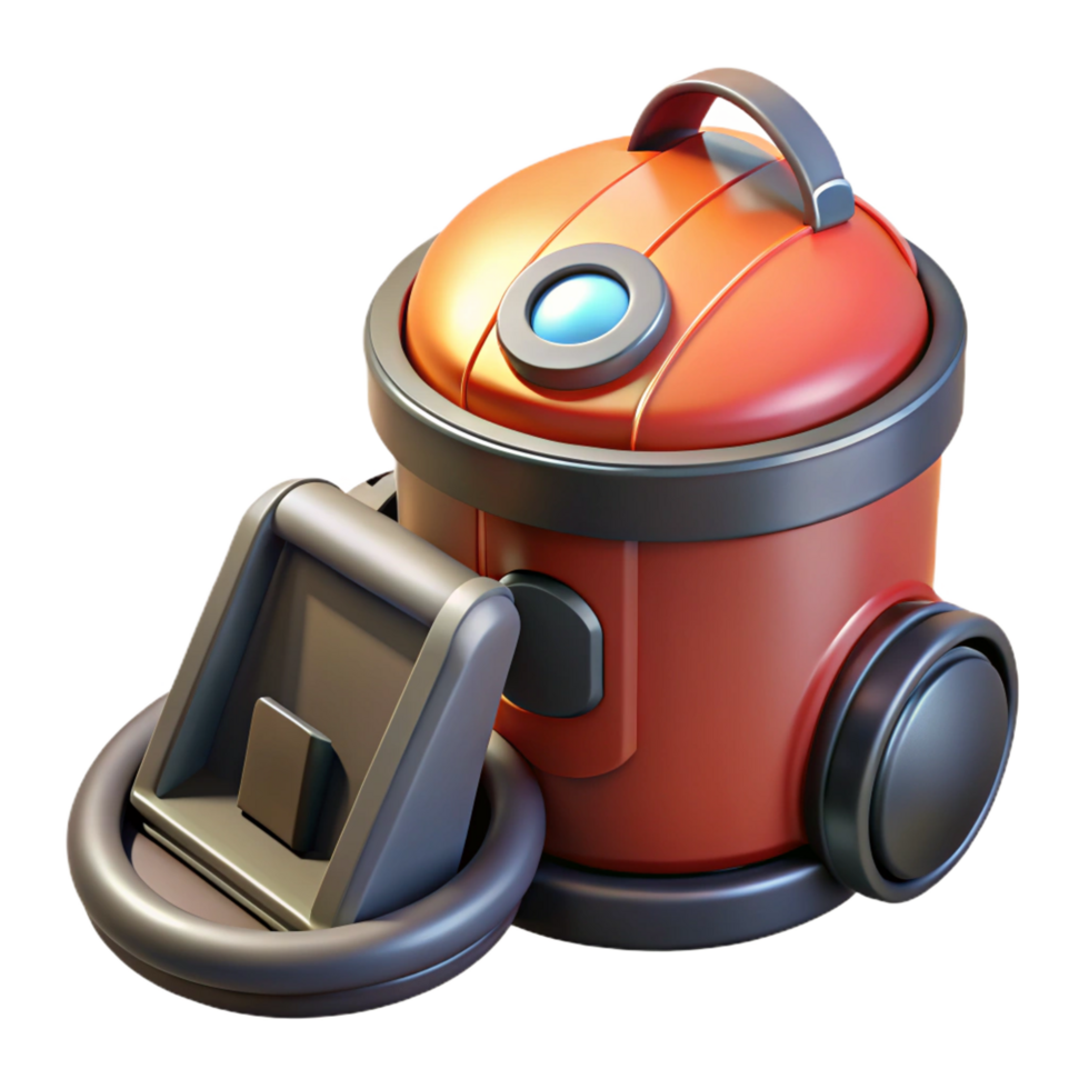 breathtaking gothic Robot vacuum cleaner with dustbin full with Transparent Background exclusive png