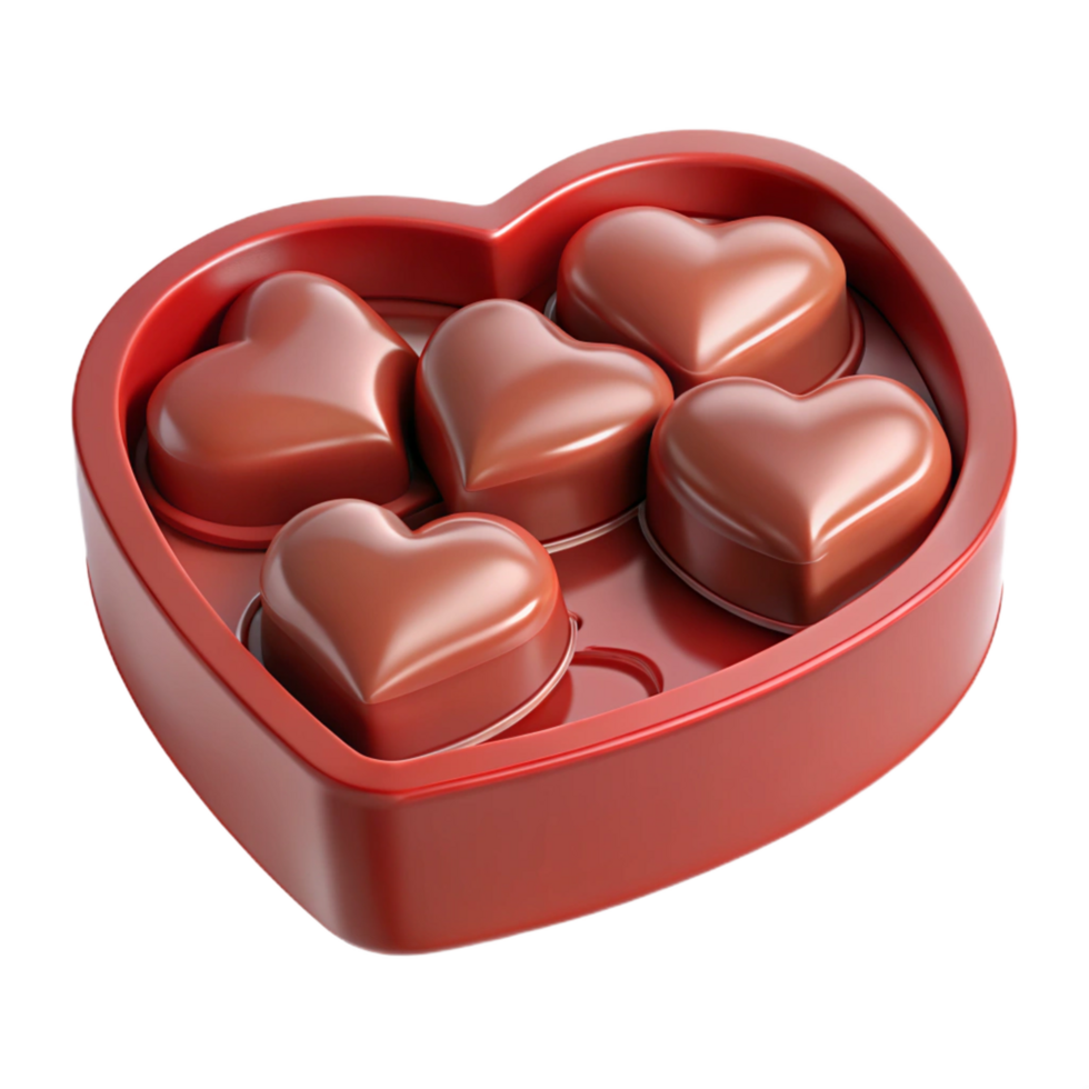 hypnotic intense avant-garde Heart-shaped box of chocolates, with Transparent Background flawless png