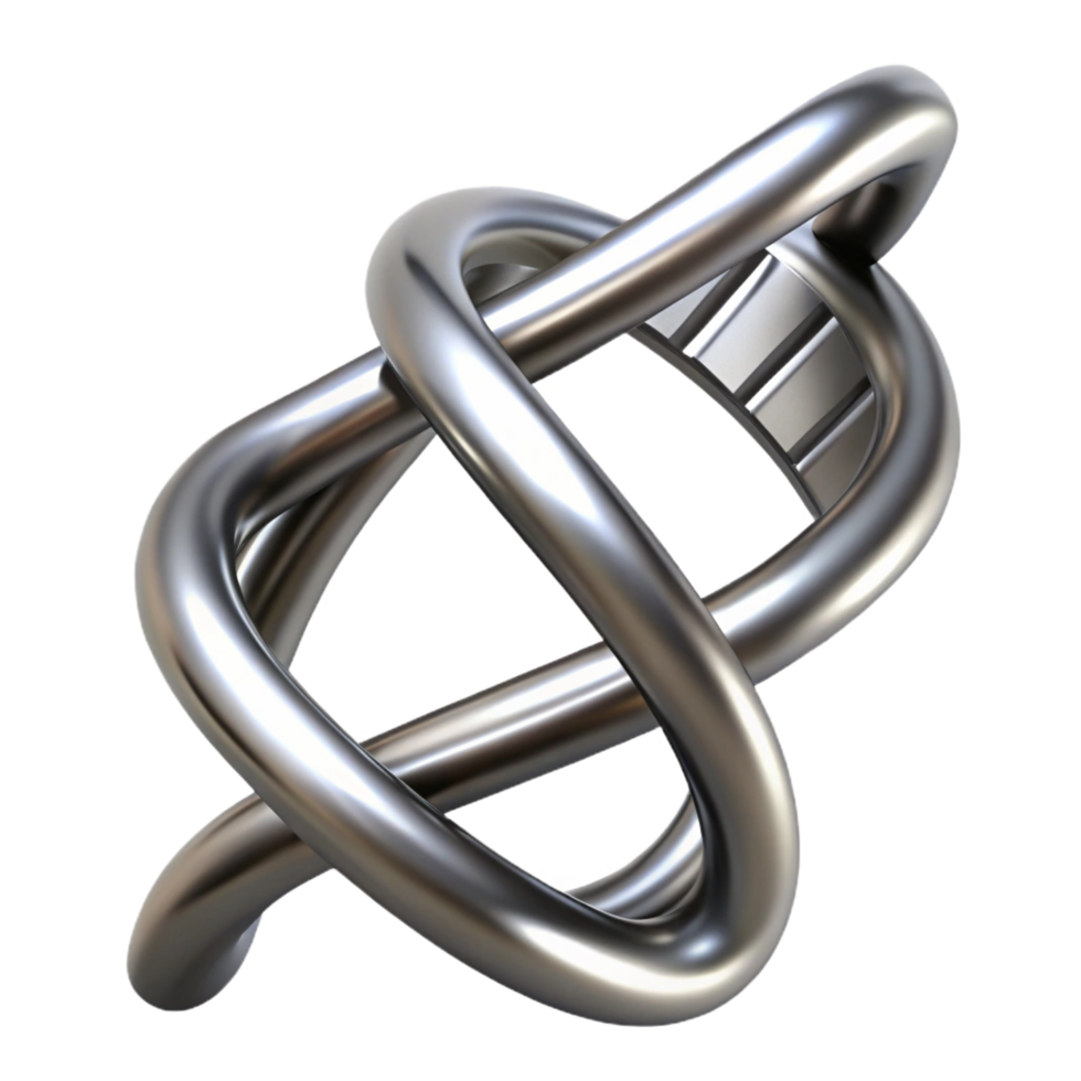 mesmerizing baroque Photorealistic ultra-detailed isolated cutout of a single spiraling DNA double helix made of brushed steel, professional render with Transparent Background genuine png
