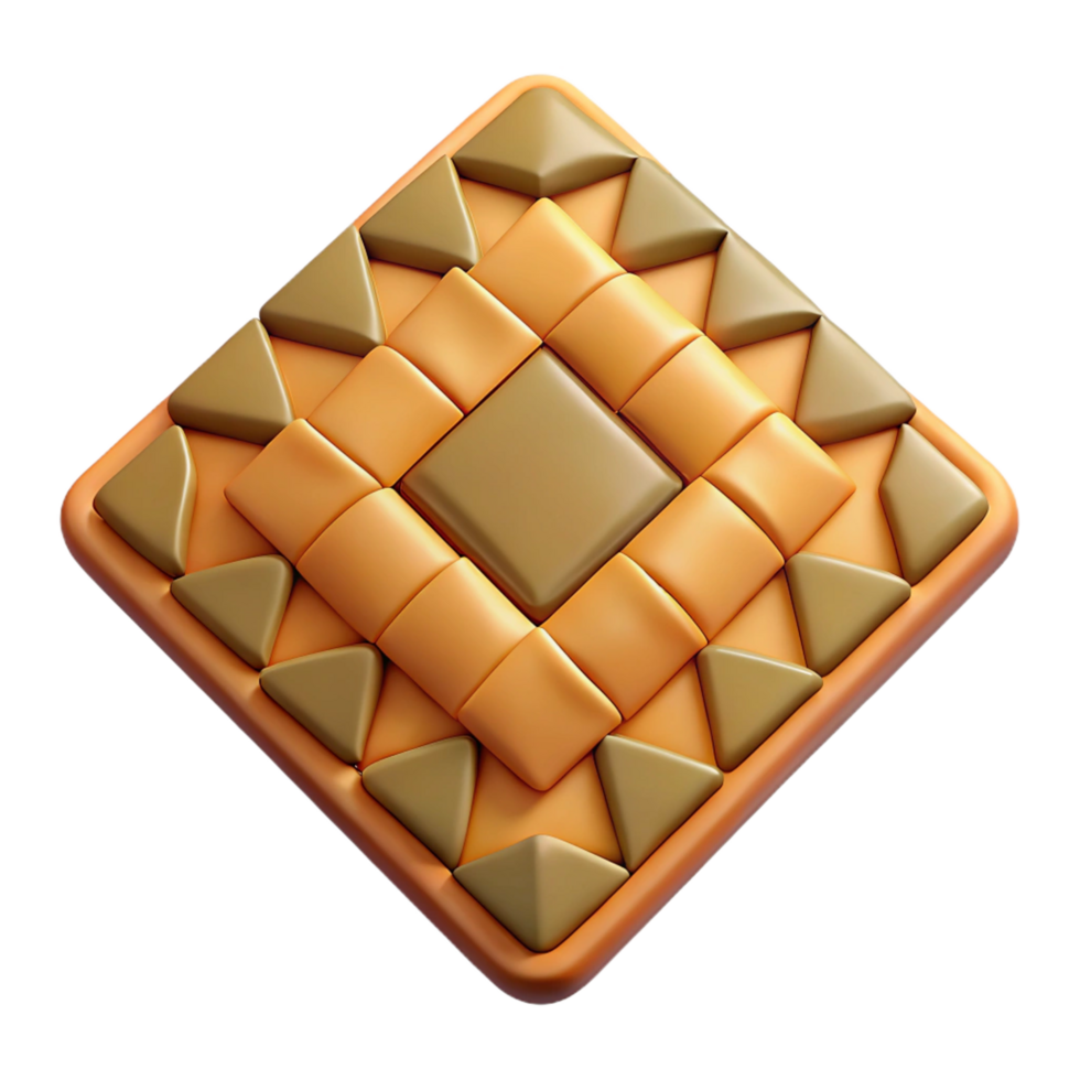 impressive dramatic mid-century Hyper-specific professional render of a tribal woven mat with a complex diamond pattern with Transparent Background refined png
