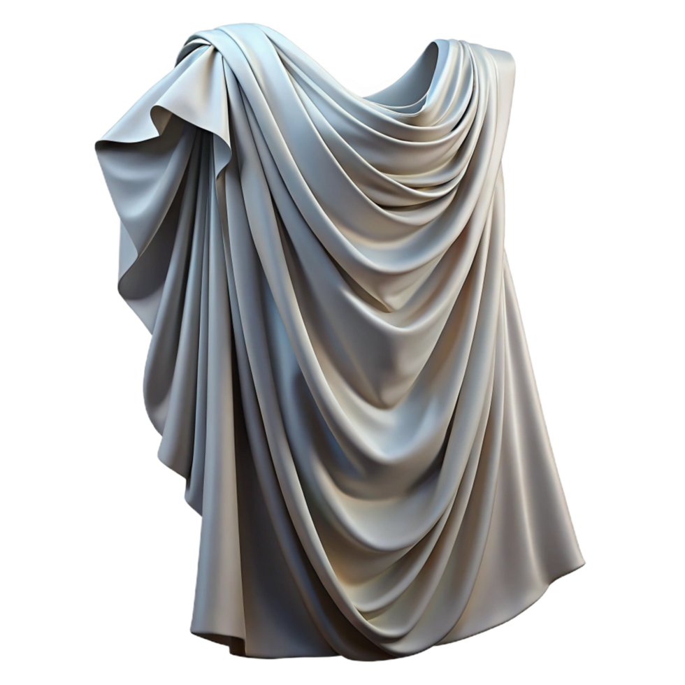 pristine unparalleled Photorealistic, hyper-specific, ultra-detailed render of a single Greek himation, draped garment, isolated cutout with Transparent Background png