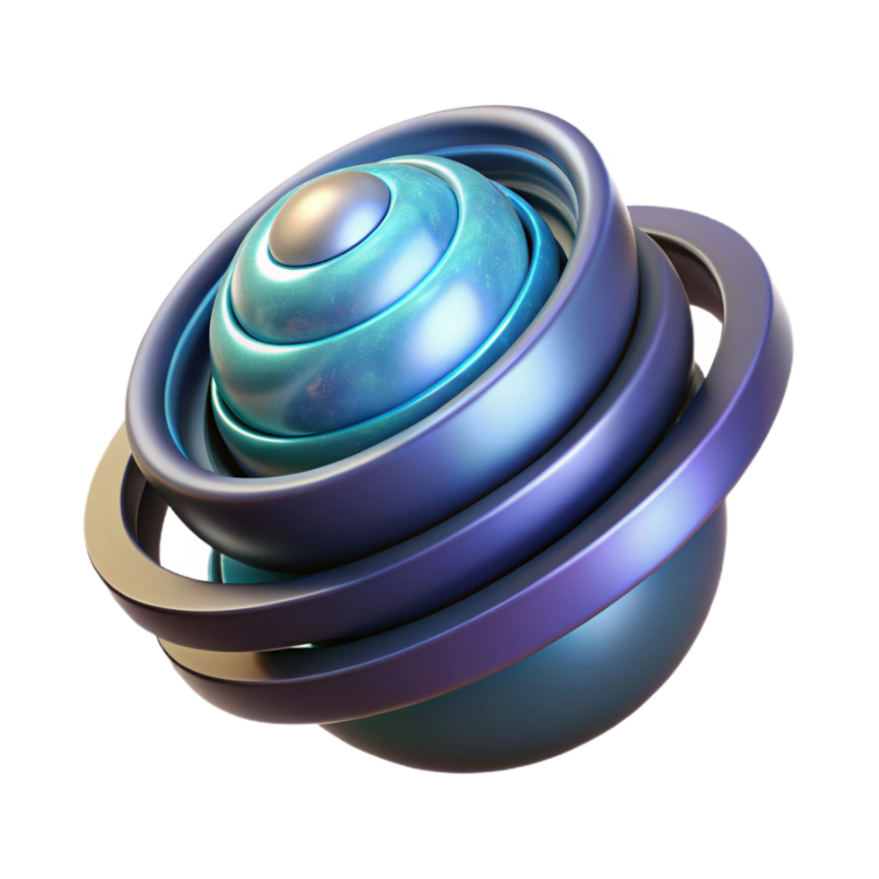 wonderful art deco Concept art style, isolated cutout of a futuristic, levitating orb with swirling energy patterns with Transparent Background authentic png