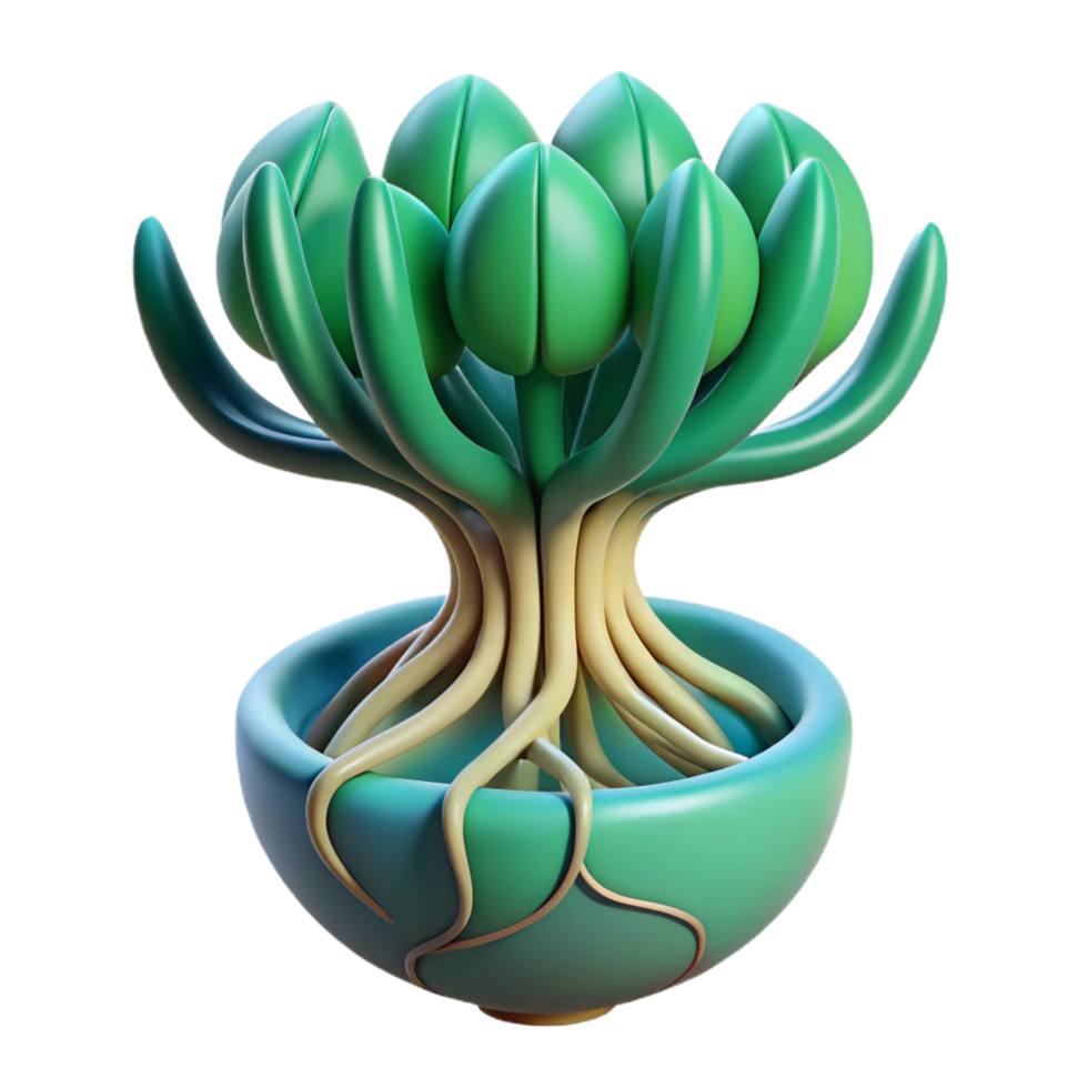 impressive intense nordic Concept art style, isolated cutout of a biomechanical plant root system node, ultra-detailed, professional render with Transparent Background original png