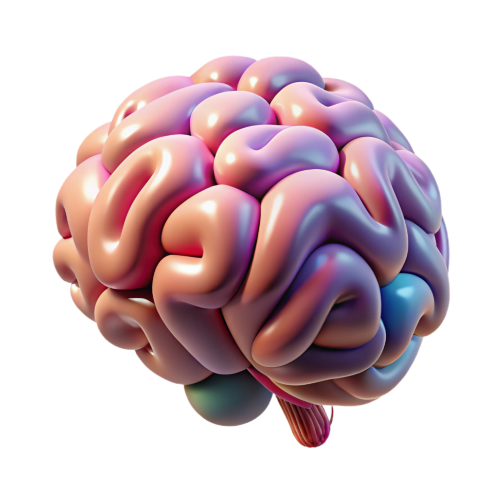 playful vibrant A stylized brain, abstract and complex with Transparent Background gallery standard png