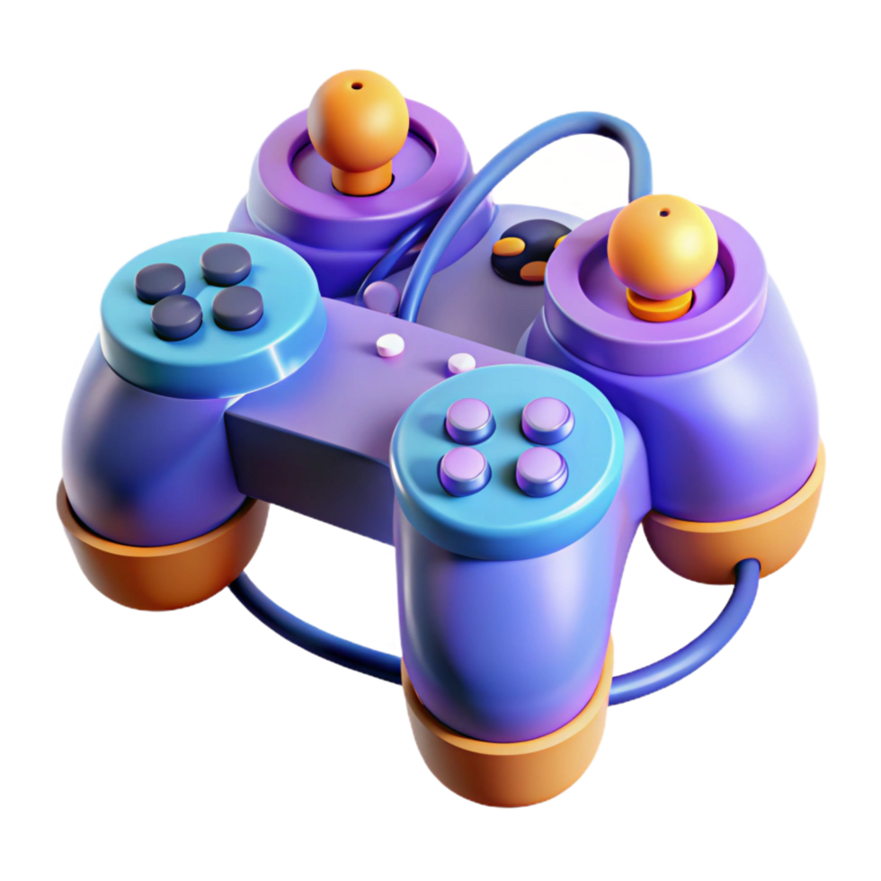 impressive gothic Gaming console with multiple controllers connected with Transparent Background precision png