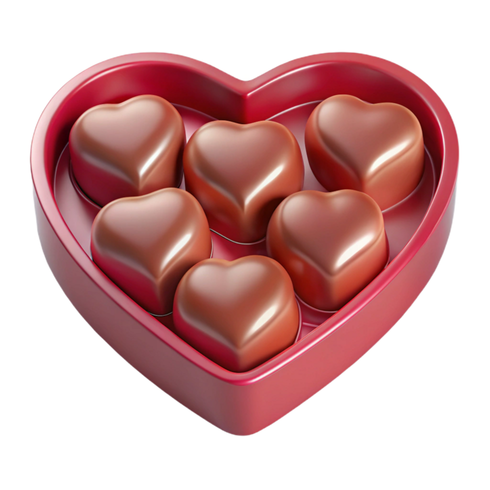 enchanting exceptional Heart-shaped box of chocolates, with Transparent Background png