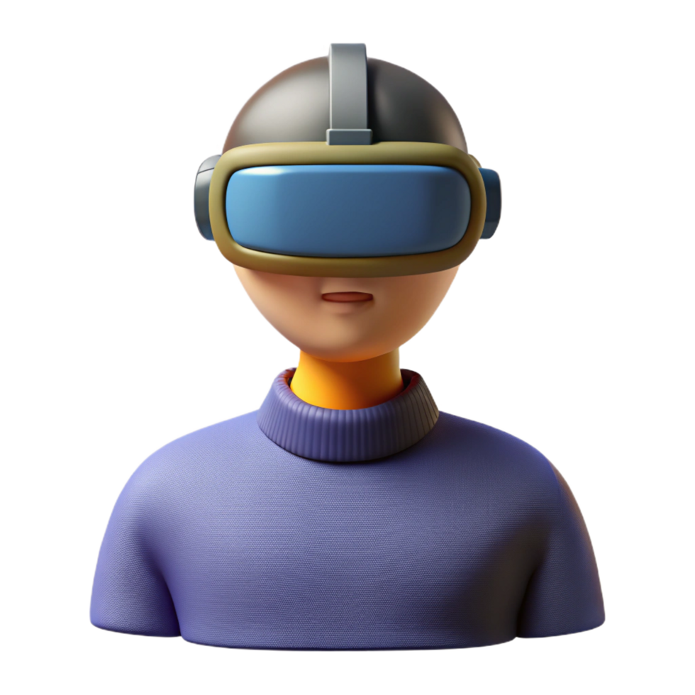 radiant memorable Virtual reality headset worn by invisible person with Transparent Background png