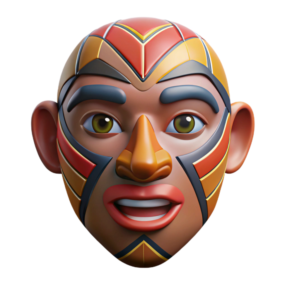 romantic fascinating Photorealistic ultra-detailed isolated cutout of a single tribal face paint design featuring bold geometric shapes with Transparent Background gallery standard png