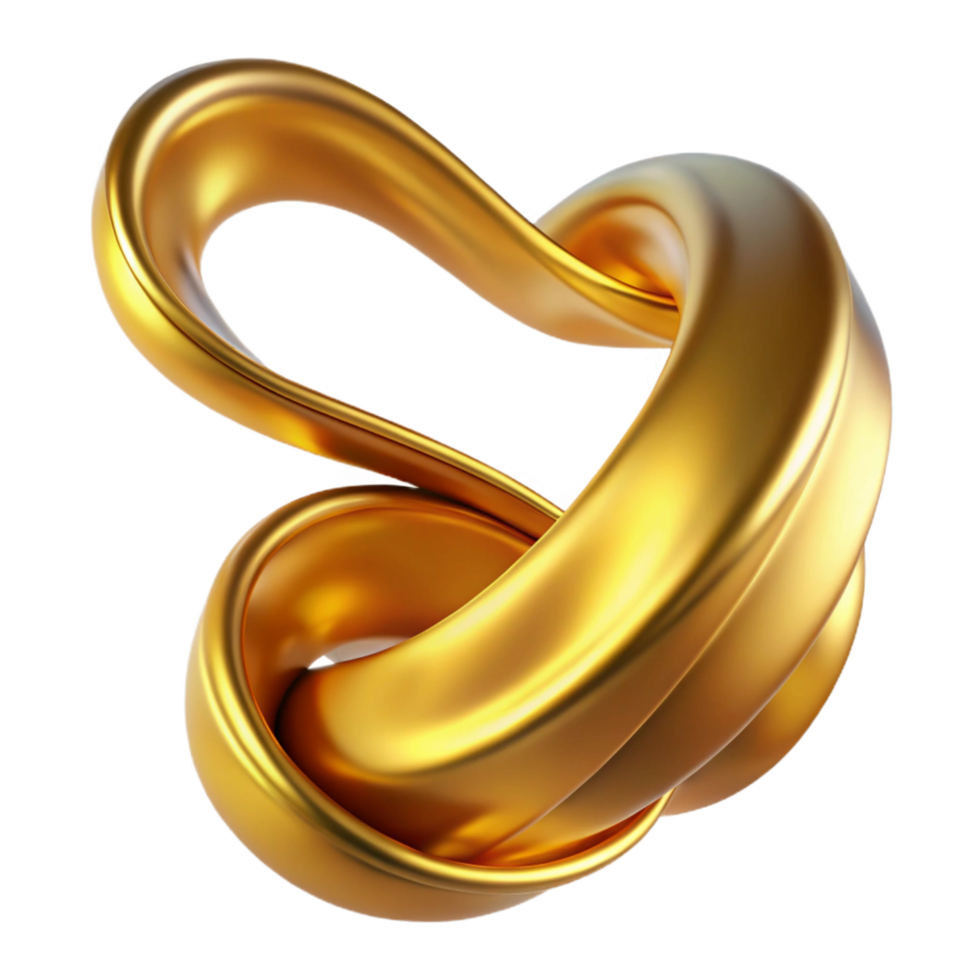 intense dramatic A flowing ribbon of liquid gold, twisting and turning with Transparent Background high quality png