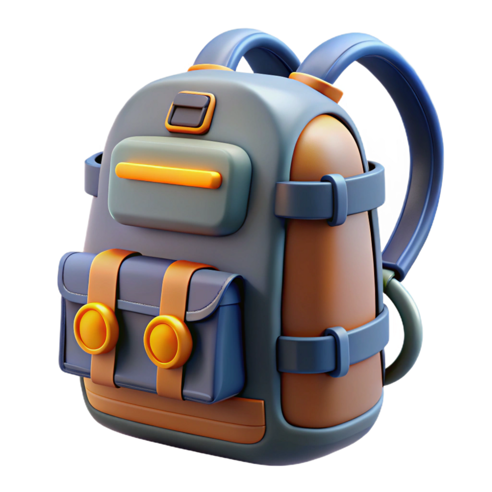 etéreo linda futurista mochila com integrado poder fonte e armazenamento compartimentos com transparente fundo galeria padrão png