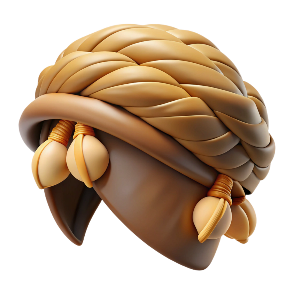 reflective wonderful Hyper-specific professional render of a tribal woven headwrap decorated with shells with Transparent Background genuine png