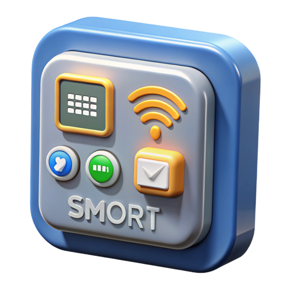 coveted minimalist Smart home automation system control panel, with Transparent Background expertly shot png