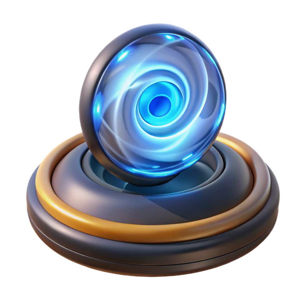 radiant unforgettable Teleportation device with swirling energy portal with Transparent Background png