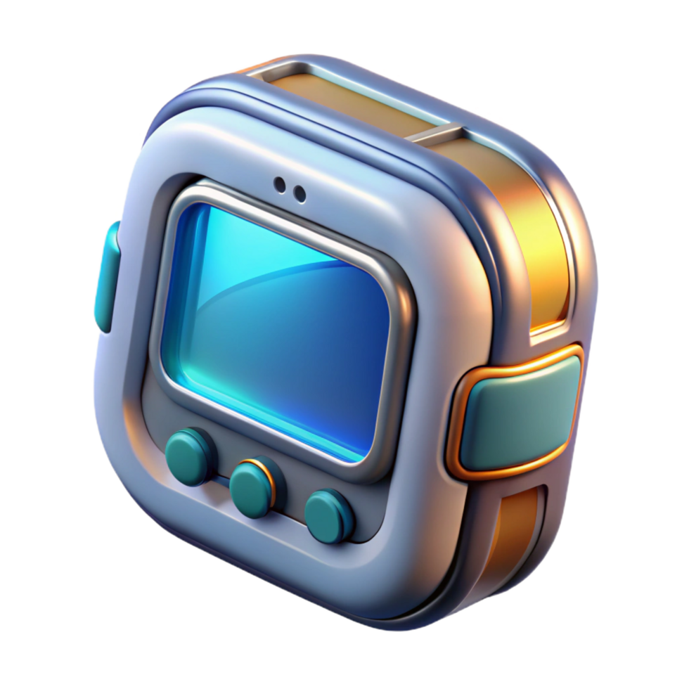 splendid baroque Isolated cutout, photorealistic, ultra-detailed render of a futuristic personal communication device with Transparent Background expertly shot png