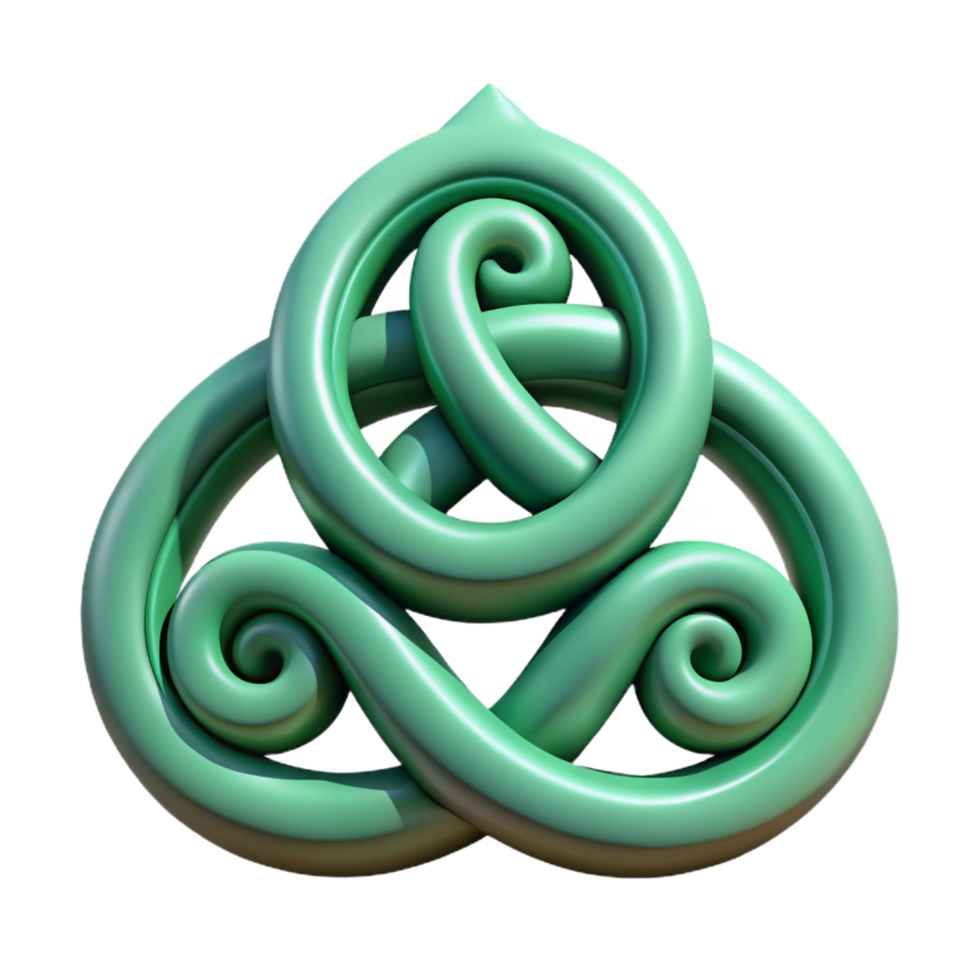 elegant surreal Concept art style, ultra-detailed, professional render of a single Celtic Triskele symbol, isolated cutout, hyper-specific with Transparent Background fine detail png