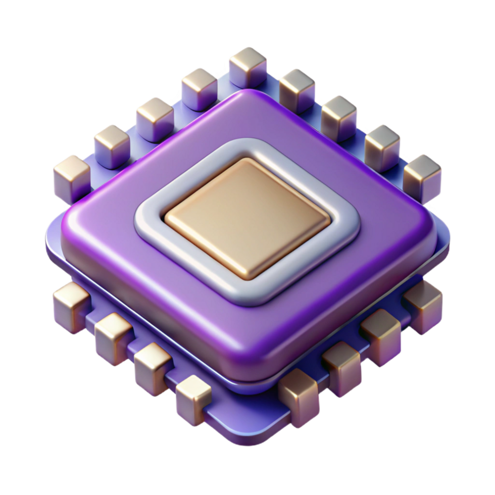 elegant nostalgic gothic Photorealistic, hyper-specific render of a single, advanced, quantum computing chip Isolated cutout with Transparent Background high quality png