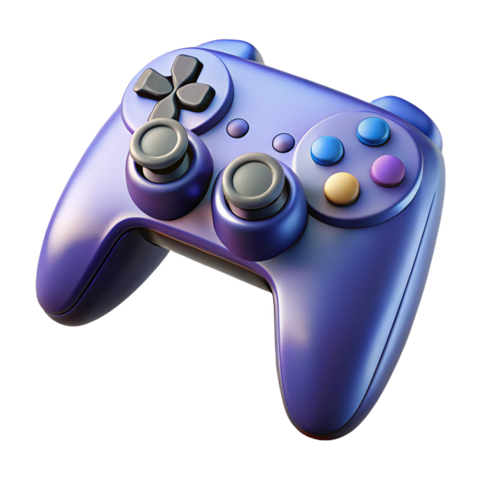 sumptuous romantic traditional Isolated cutout of a single gaming controller, ultra-detailed, photorealistic, showing individual buttons, professional render with Transparent Background crisp png