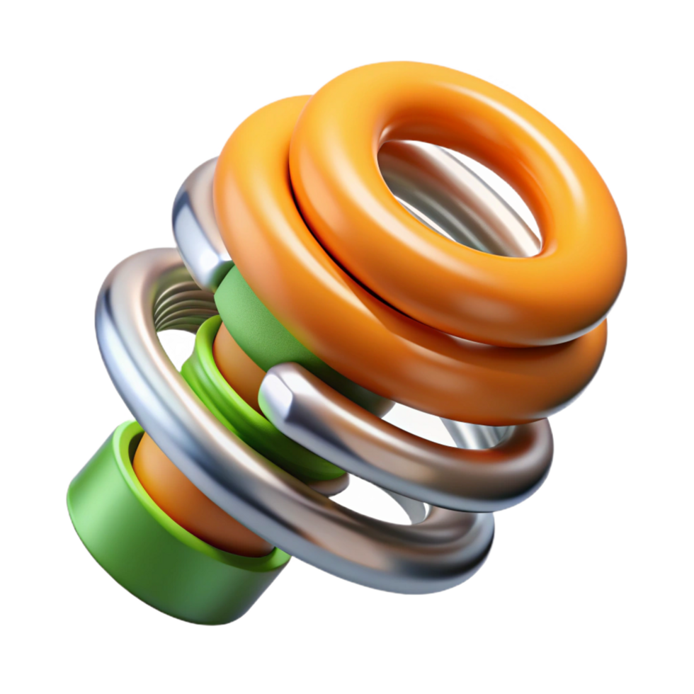 fascinating energetic contemporary Hyper-specific, ultra-detailed concept art style biomechanical spring, isolated cutout, professional render with Transparent Background original png
