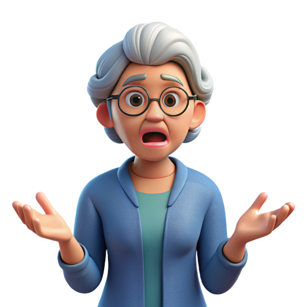 breathtaking renaissance Confused senior woman with a puzzled expression, with Transparent Background museum quality png