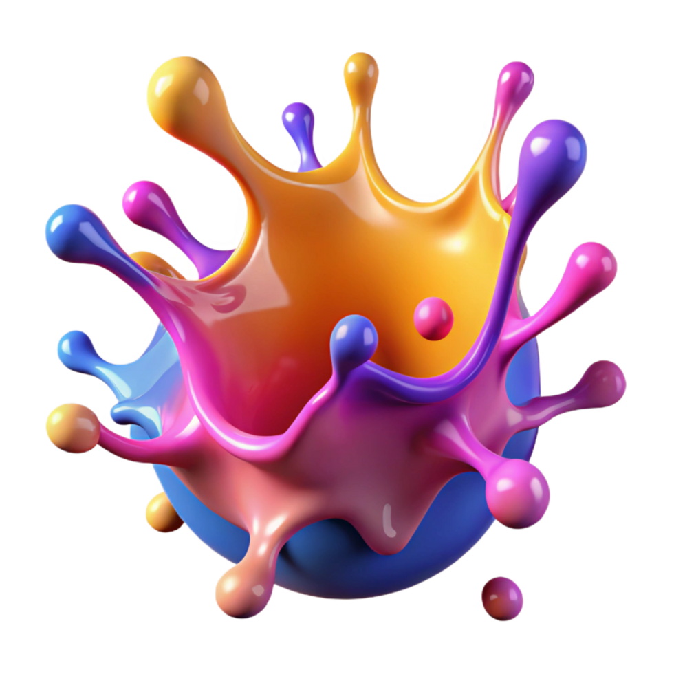 passionate majestic A dynamic splash of paint, vibrant and expressive with Transparent Background handcrafted png