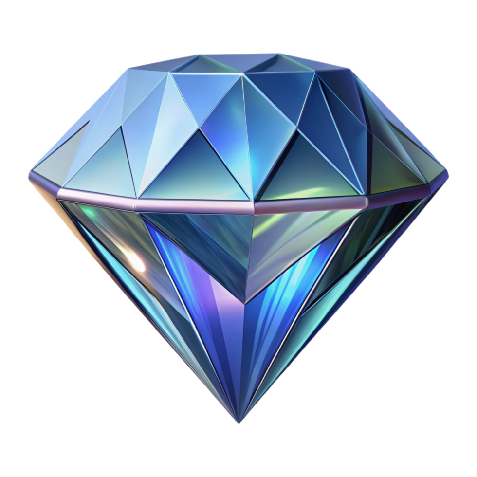 peaceful alluring Photorealistic, ultra-detailed isolated cutout of a single, levitating, faceted diamond with internal refractive light patterns with Transparent Background impeccable png