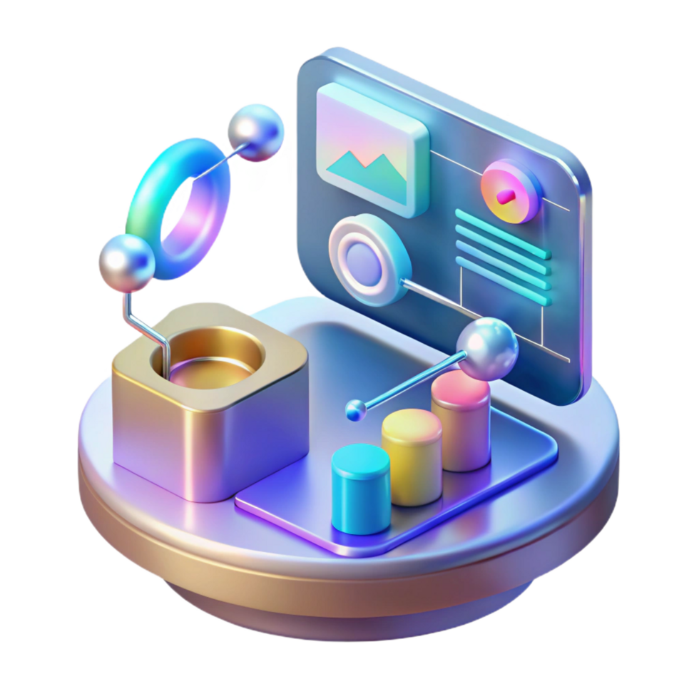 wonderful modern Holographic interface, data streams, user interface elements with Transparent Background elite png