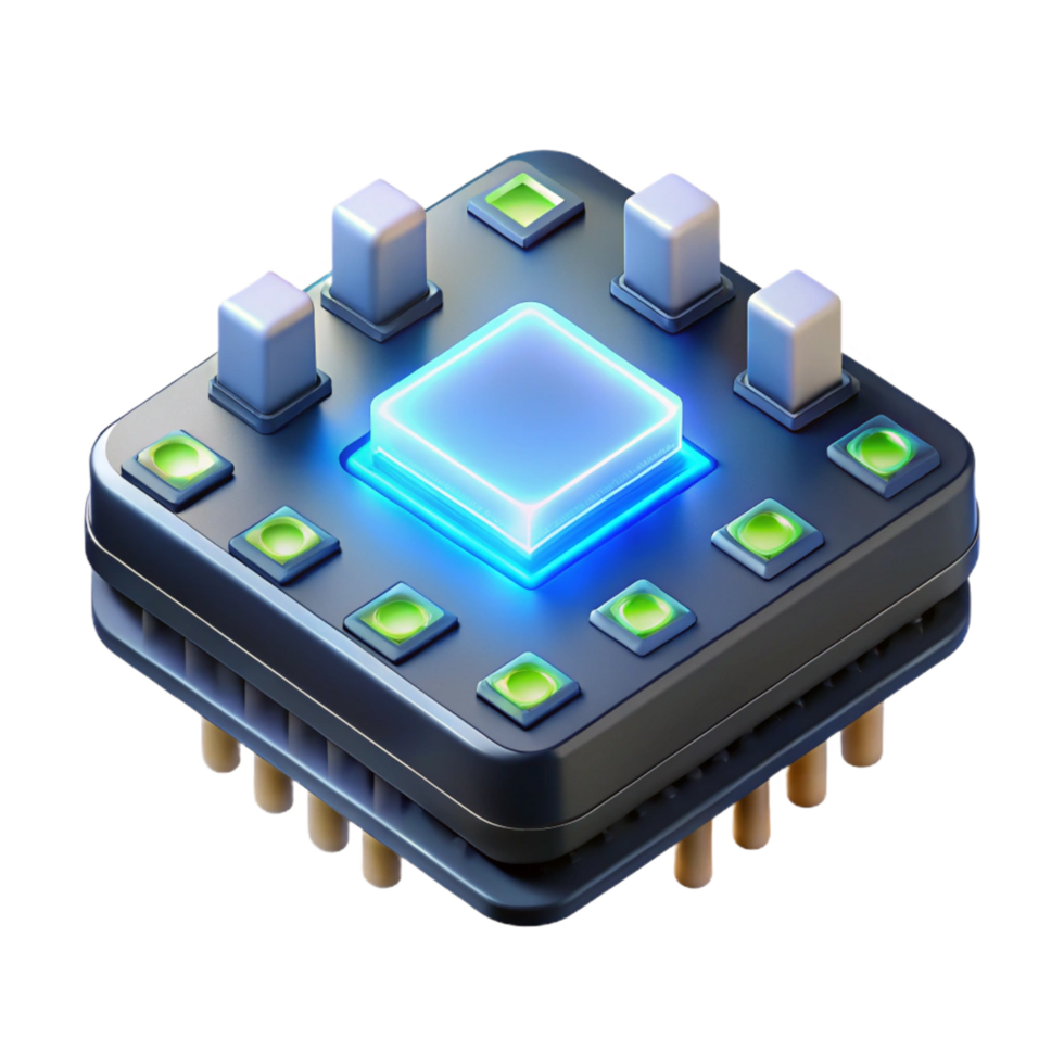 wonderful quintessential Ultra-detailed professional render of a single circuit board with glowing LEDs, isolated cutout with Transparent Background png