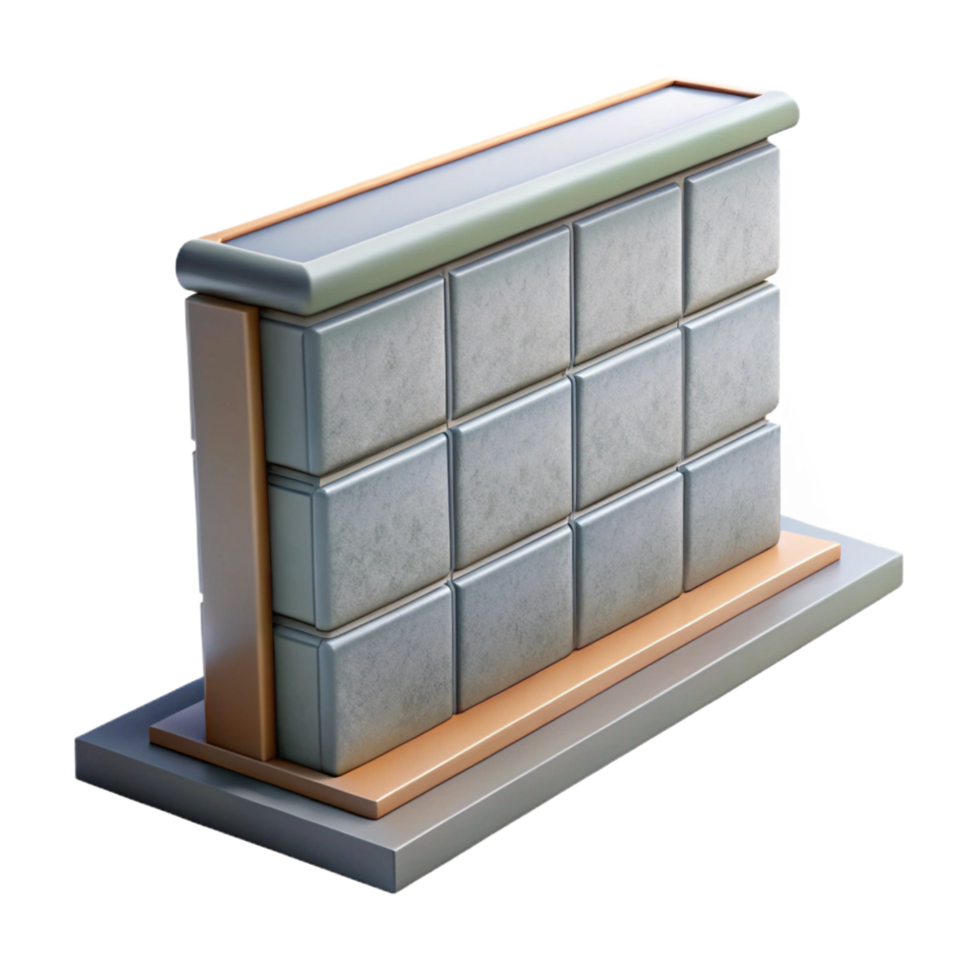 splendid unforgettable Concept art style, isolated cutout of a single, prefabricated concrete wall panel with Transparent Background png