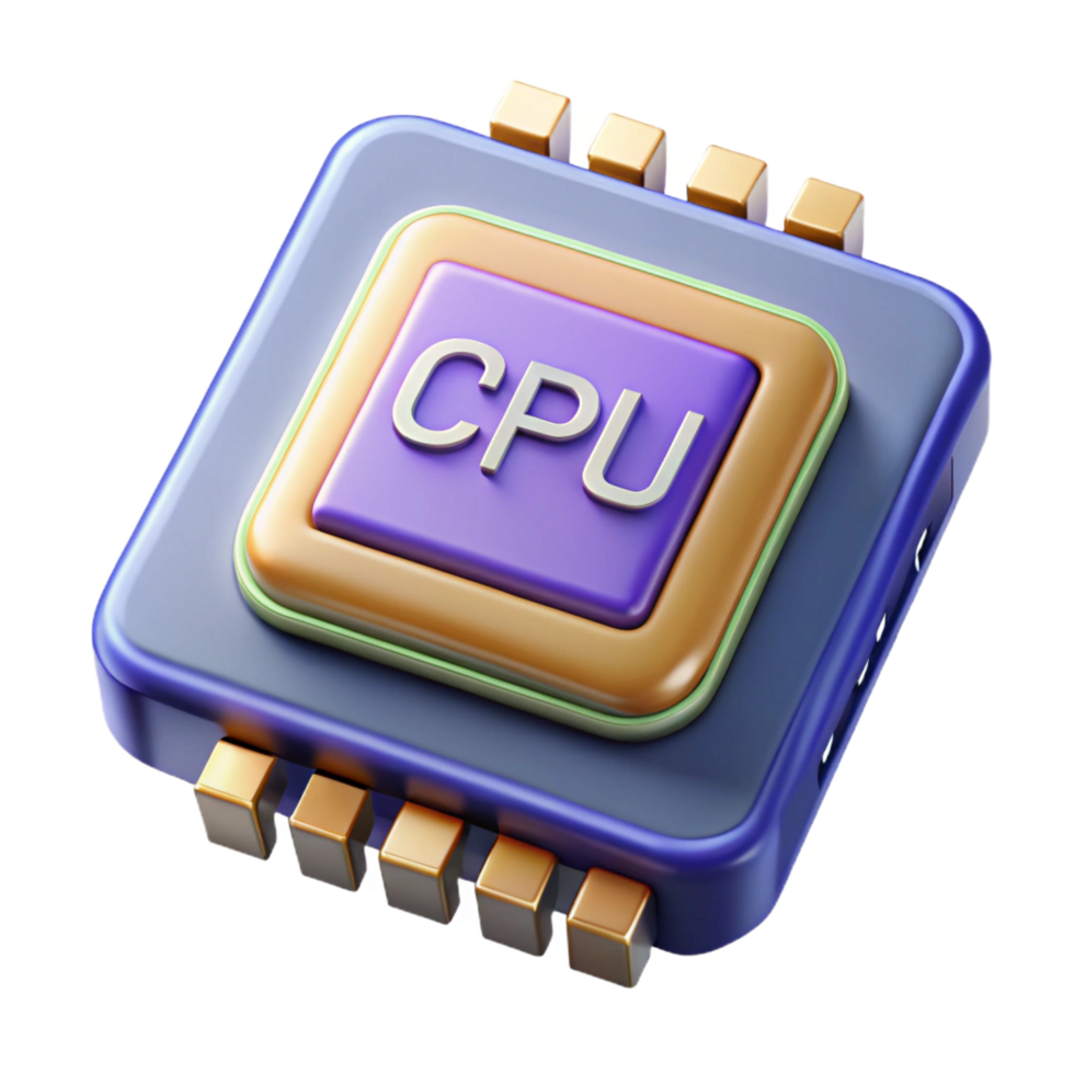 striking exemplary A CPU, central processing unit with Transparent Background png