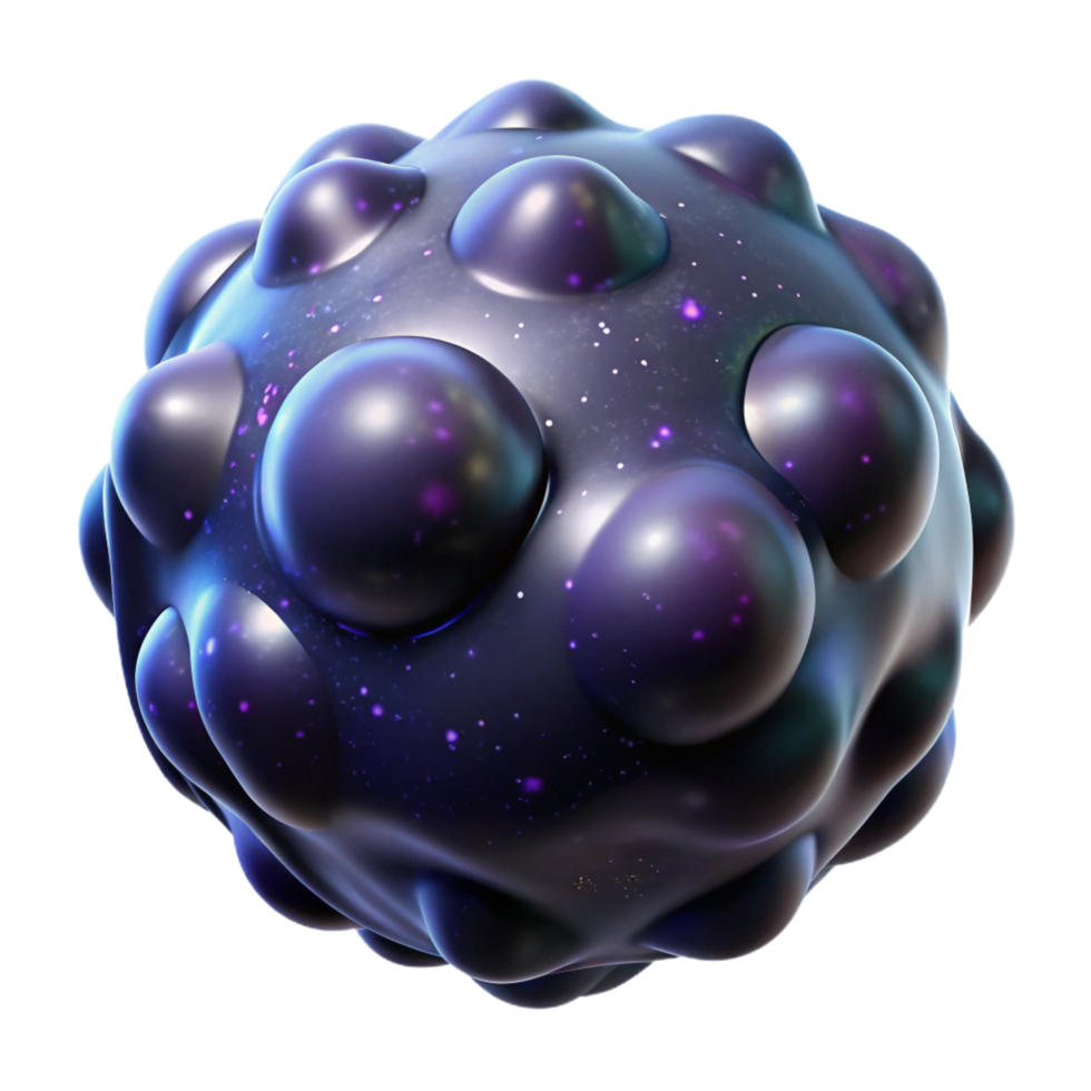distinctive industrial Professional render, isolated cutout of a hyper-specific dark matter particle, visualized, ultra-detailed, concept art style with Transparent Background genuine png