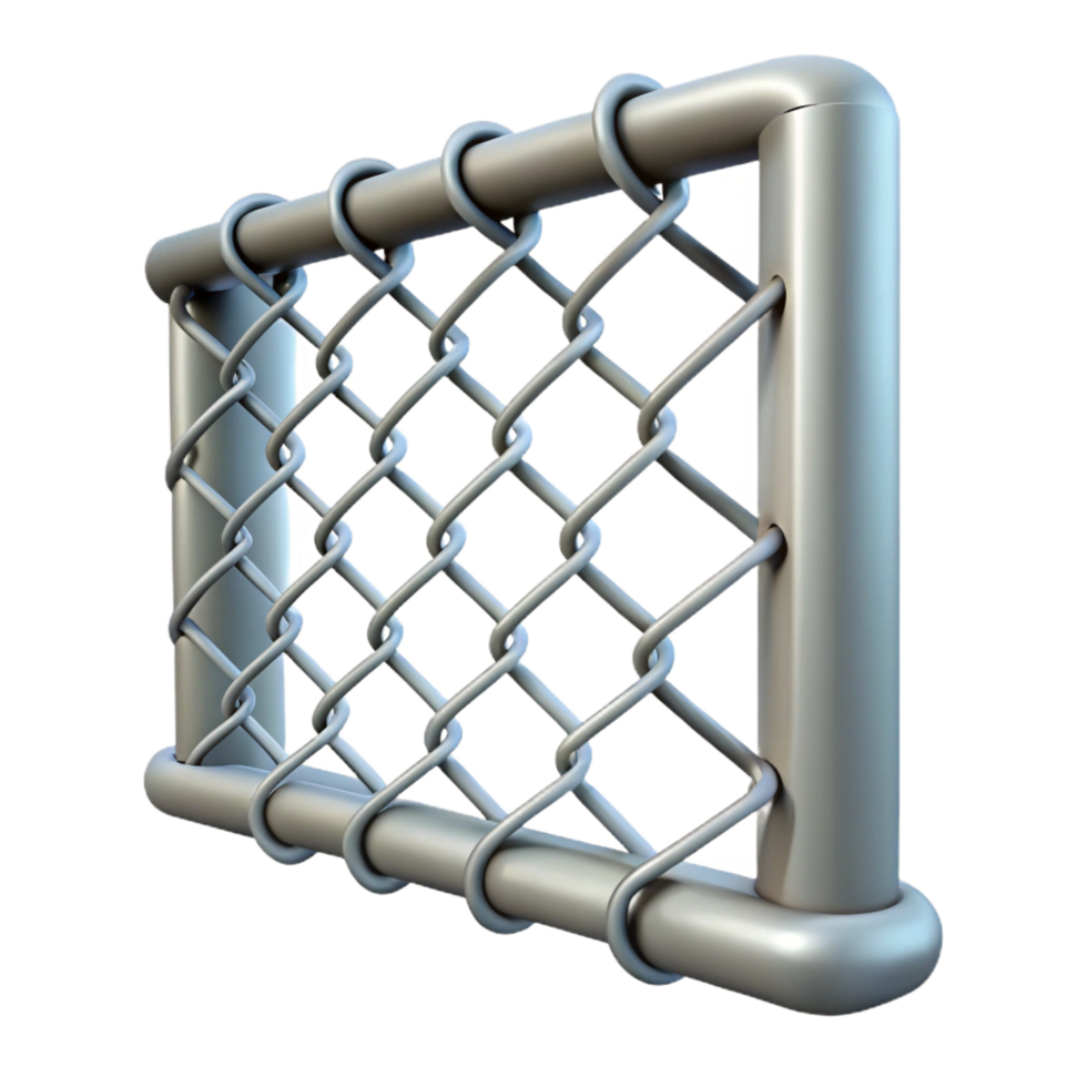 exquisite whimsical modern Photorealistic, isolated cutout of a single, section of chain link fence with Transparent Background exclusive png