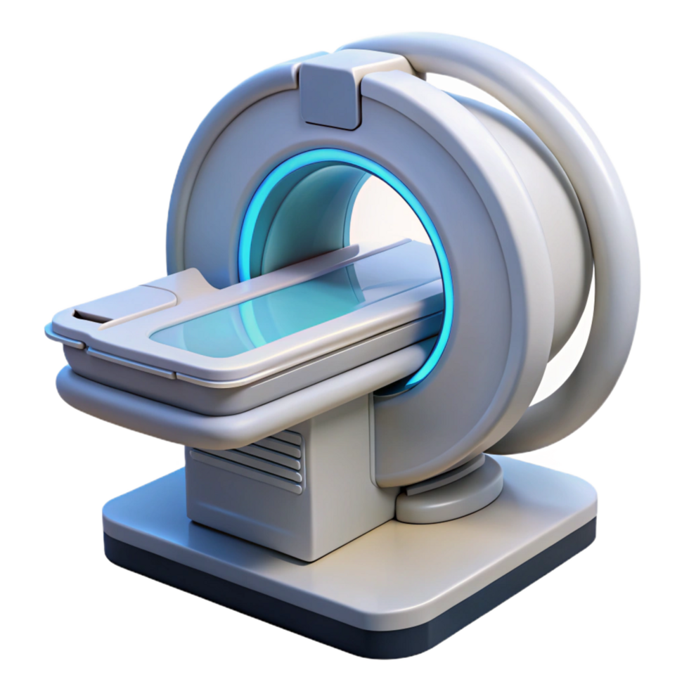 nostalgic alluring Ultra-detailed, professional render, isolated cutout of a futuristic, sleek, white, medical scanner with a flexible display with Transparent Background authentic png