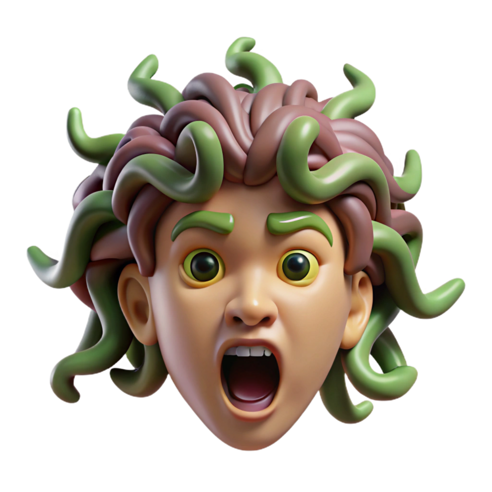 standout traditional Gorgon head, severed head of Medusa, with Transparent Background perfect clarity png
