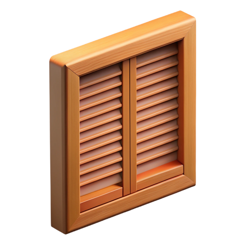 vibrant standout Window shutter, louvered wood, with Transparent Background png