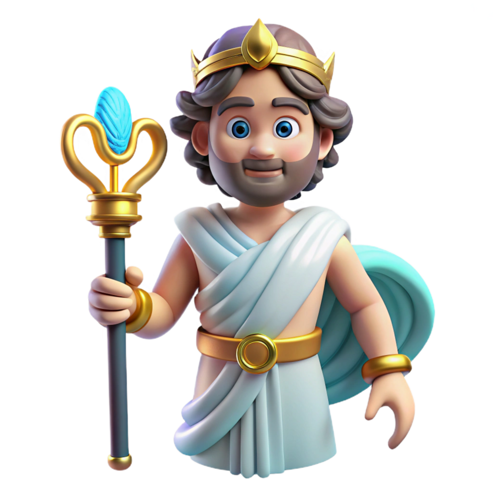 beautiful timeless Hermes, Messenger God, holding caduceus, with Transparent Background png