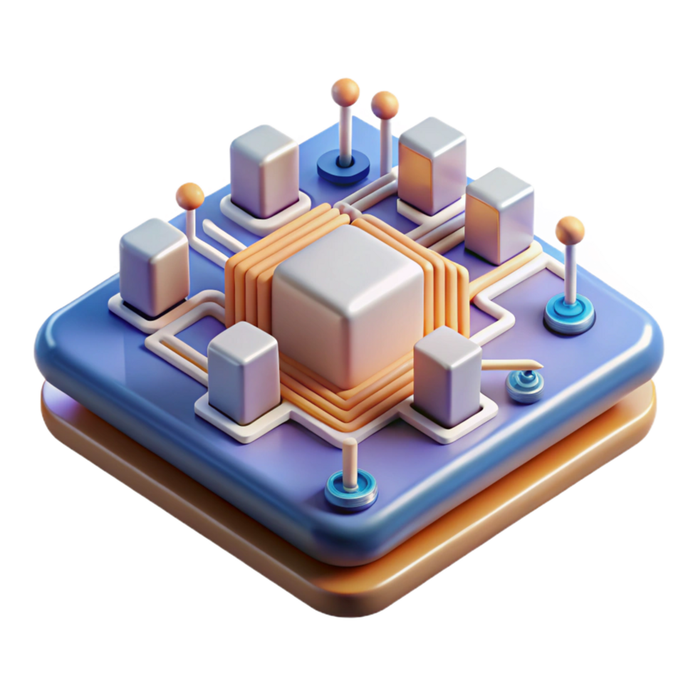 dazzling melancholic avant-garde Hyper-specific, photorealistic render of a futuristic, flexible circuit board, intricate pathways visible Isolated cutout with Transparent Background crisp png