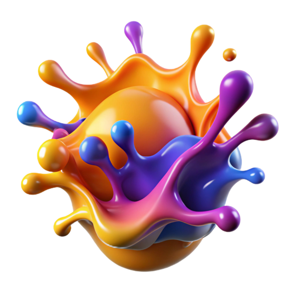 immaculate exemplary A dynamic splash of paint, vibrant and expressive with Transparent Background png