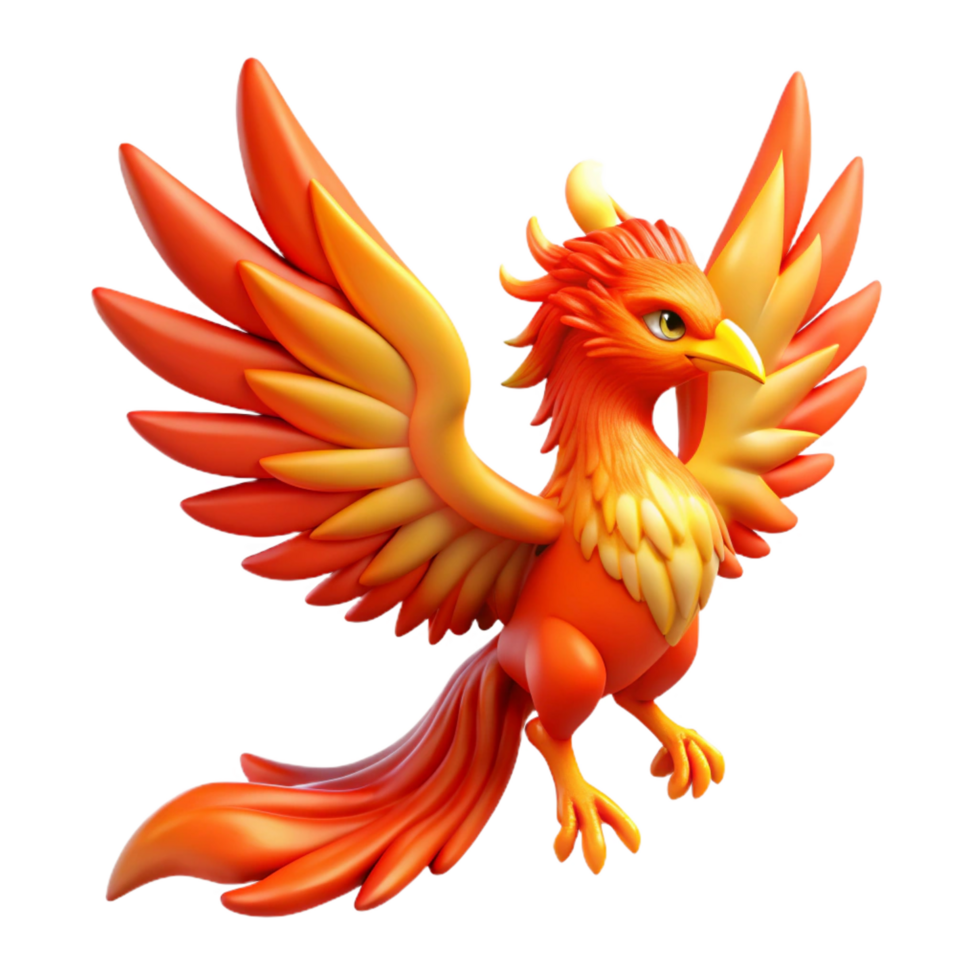 gorgeous coveted Phoenix, mythical firebird, with Transparent Background png