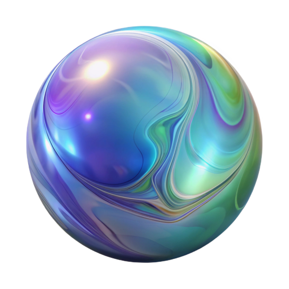 glorious unparalleled Ultra-detailed, isolated cutout of a single, iridescent, soap bubble with fractal patterns, professional render with Transparent Background png