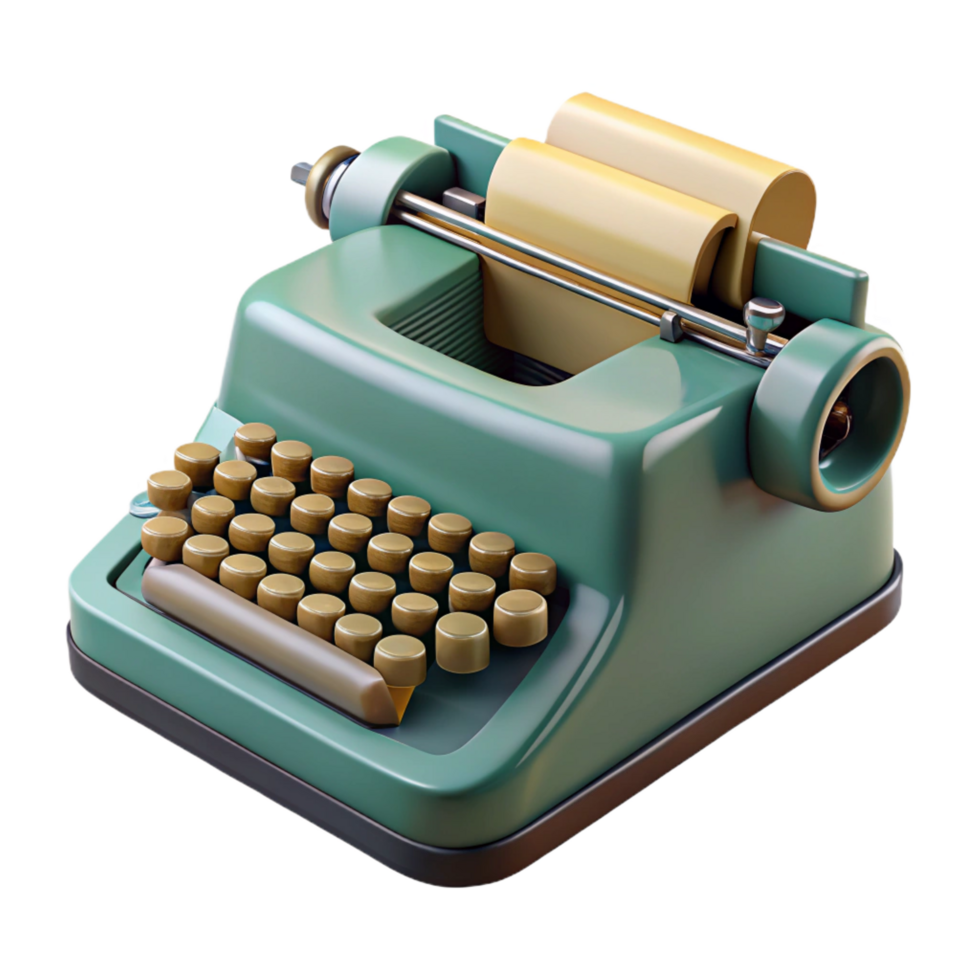 bold elegant A vintage typewriter with keys with Transparent Background authentic png
