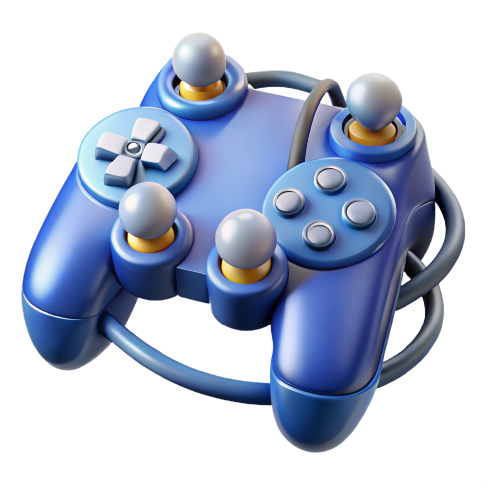 dazzling harmonious avant-garde Gaming console with multiple controllers connected with Transparent Background refined png
