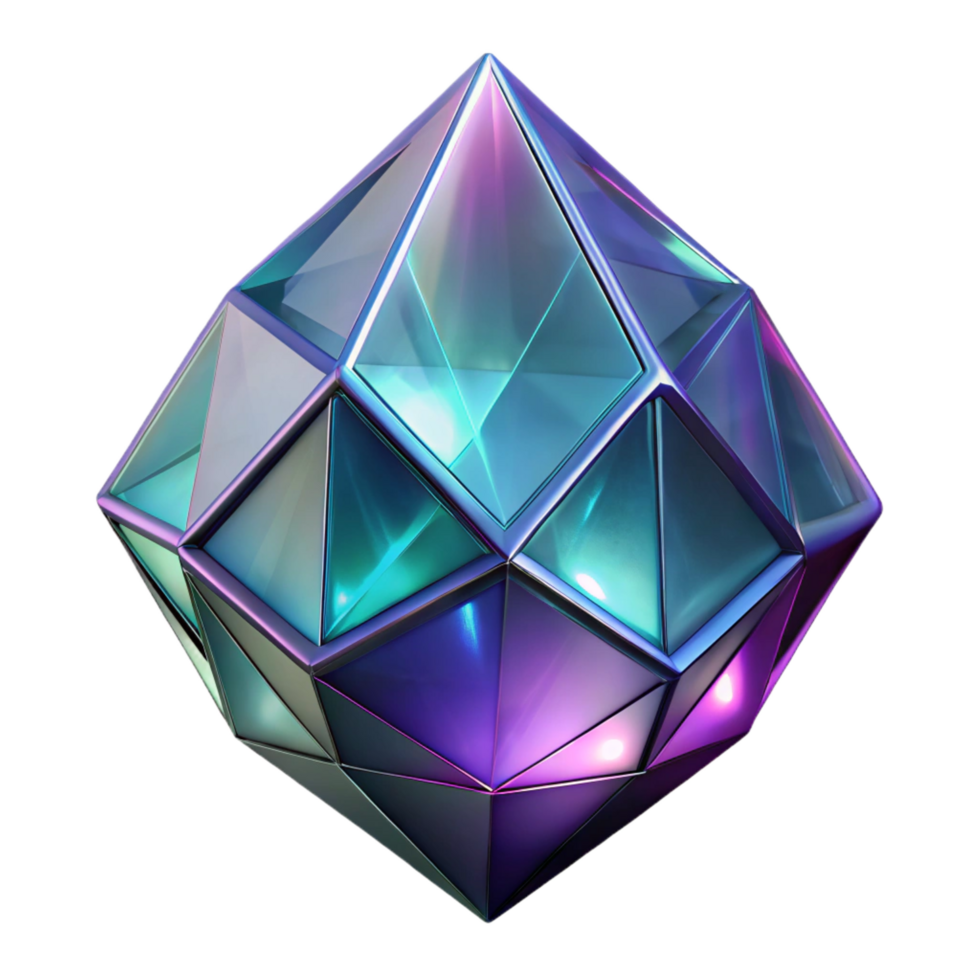 majestic surreal Photorealistic, isolated cutout of a hyper-specific alien crystal, glowing core, intricate facets, ultra-detailed, concept art style with Transparent Background impeccable png