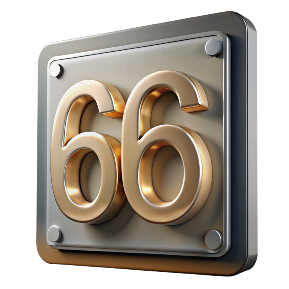 enchanting signature Mid-century modern house number plaque, with Transparent Background png