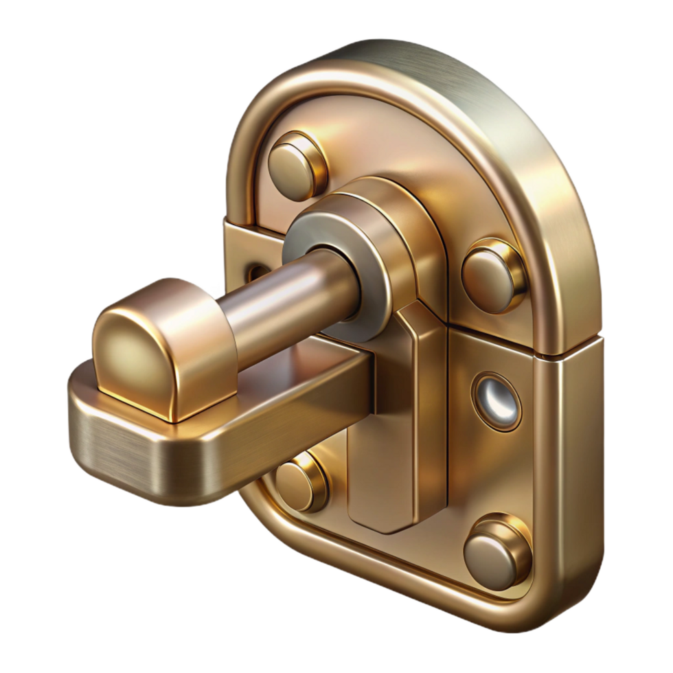nostalgic breathtaking Window latch antique brass with Transparent Background premium png