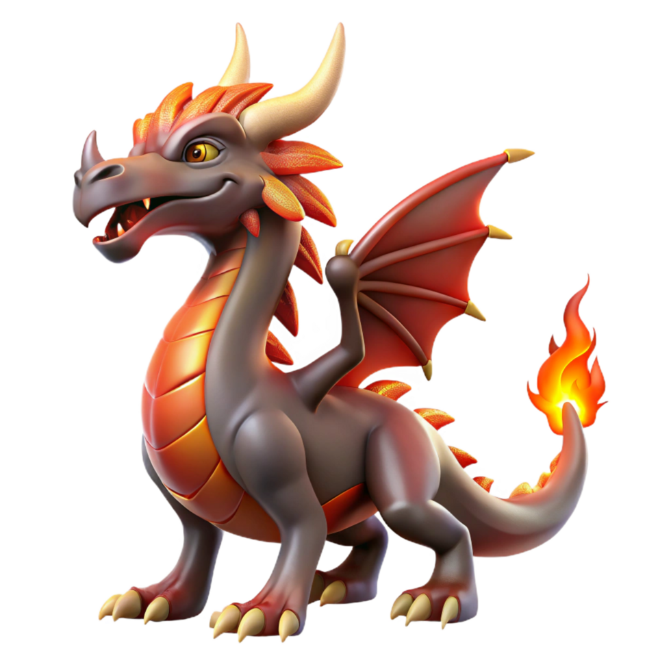 rare victorian Dragon, scaled mythical beast, fiery breath, with Transparent Background fine detail png