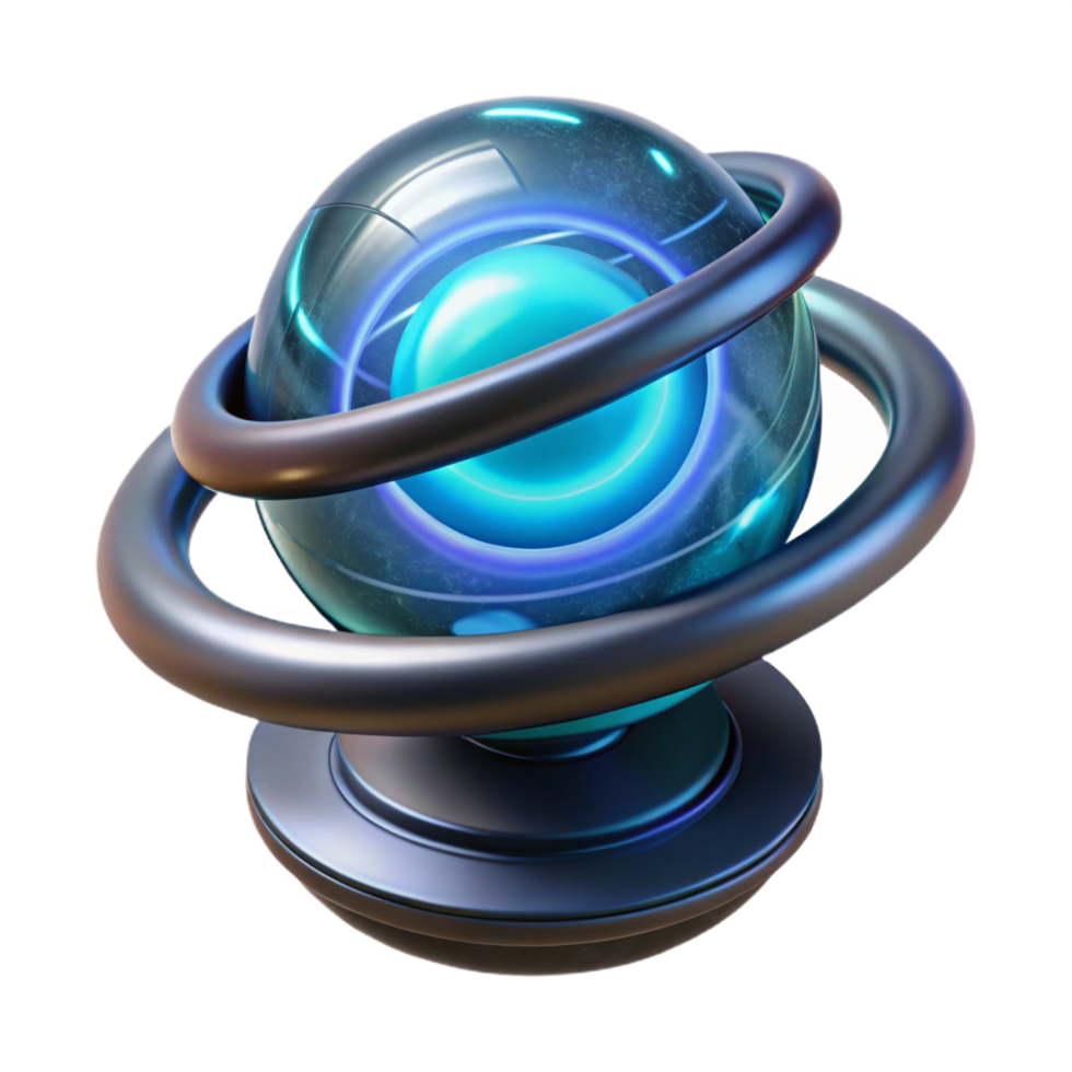 bold magnificent Concept art style, isolated cutout of a futuristic, levitating orb with swirling energy patterns with Transparent Background sharp png